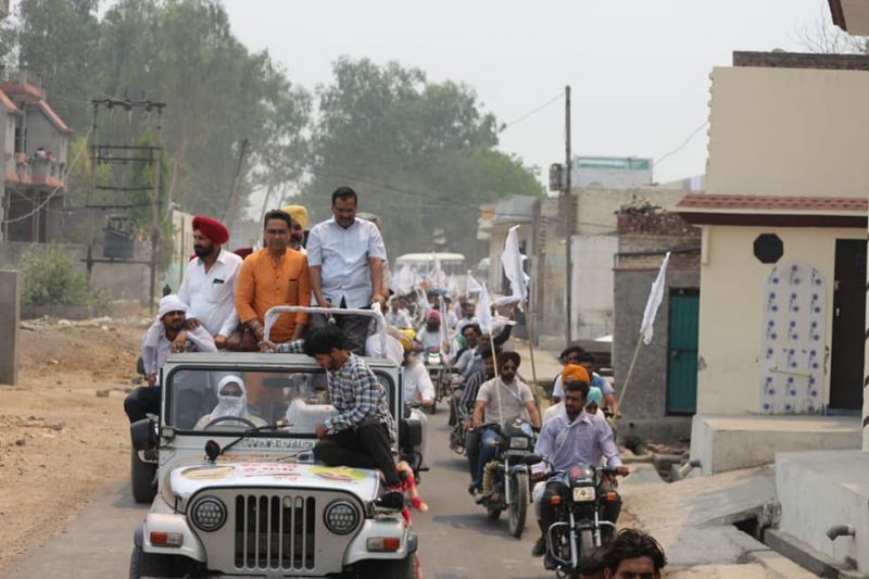Arvind Kejriwal during rally