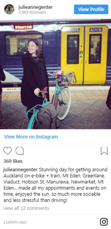 Women Julie Anne Genter cycles to hospital to give birth