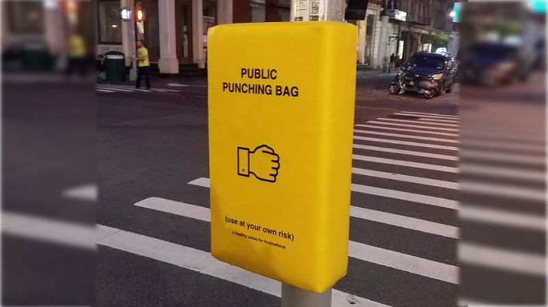 punching bag designed to deal with stress