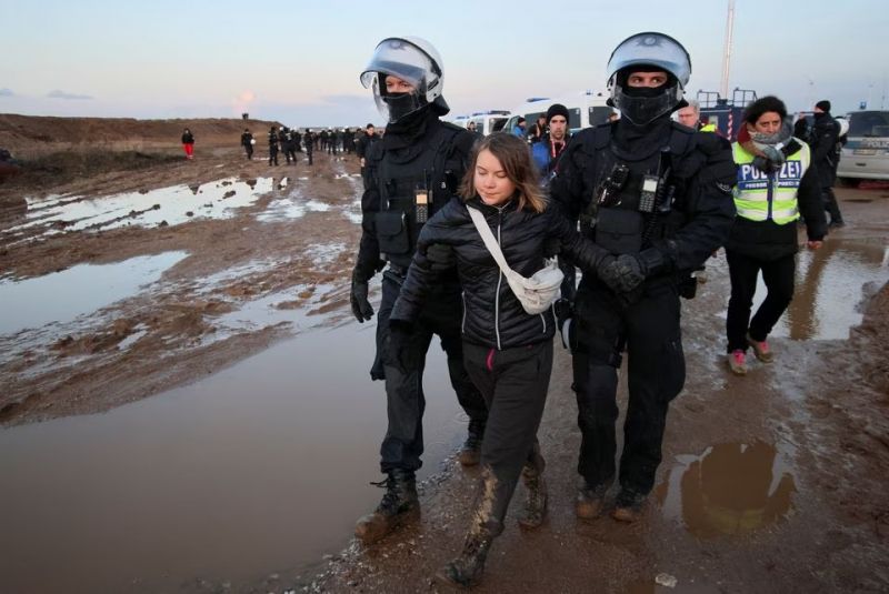 Greta Thunberg detained while protesting in Germany Greta Thunberg detained while protesting in Germany