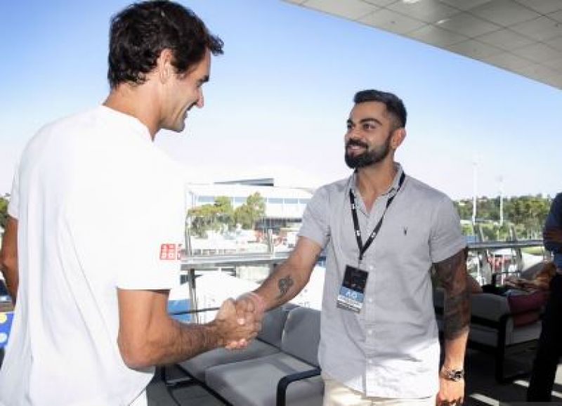 Federer with Virat 