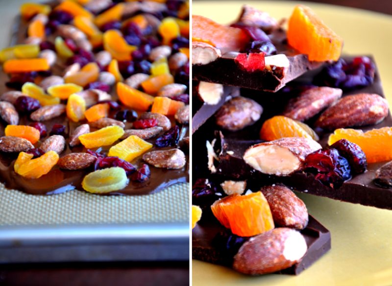 Dryfruits chocolate bark
