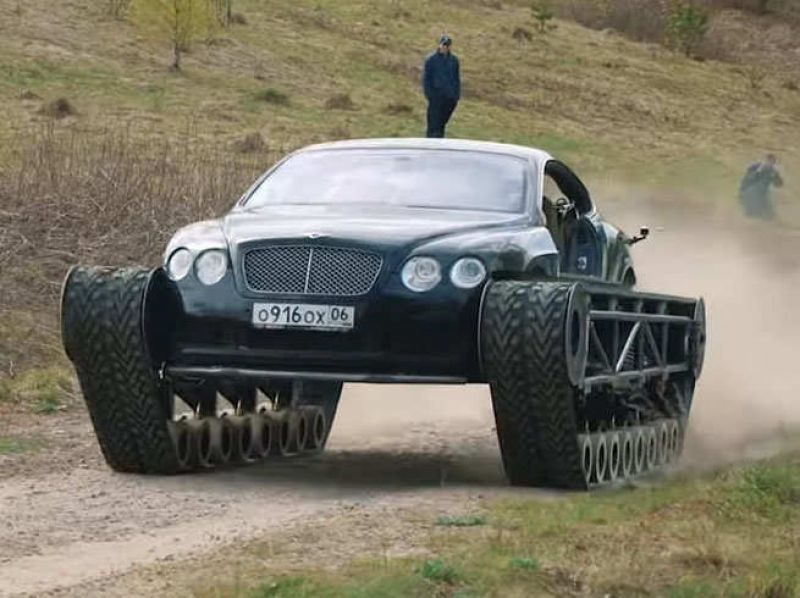 Engineer's friends built a cemented luxury bentley tank