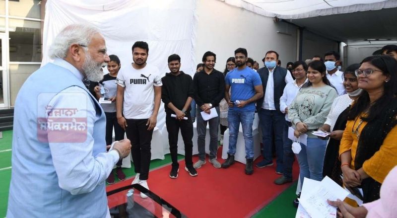 PM Narendra Modi interacts with students who returned from Ukraine in Varanasi