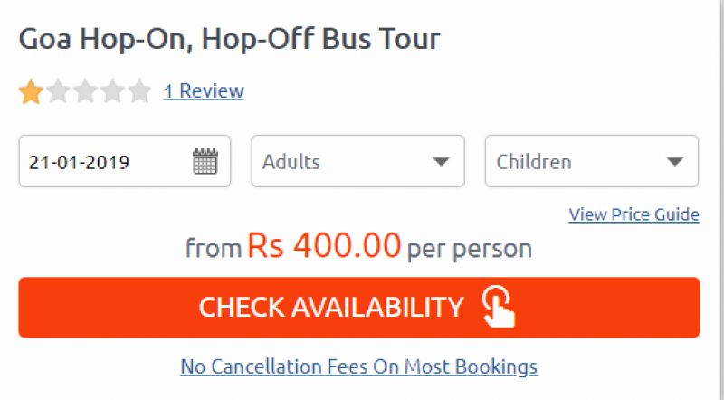 Travel Goa in rupee 400 only