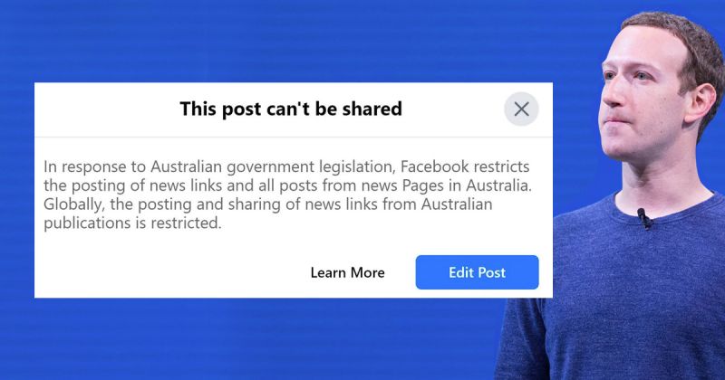 Facebook blocks news sharing in Australia