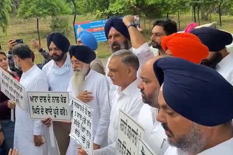 Akali Dal Protest Outside Punjab Vidhan Sabha