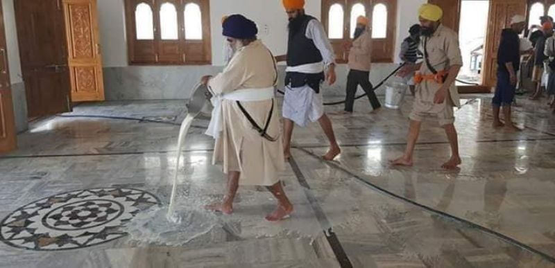 The Gurdwara washed away with milk
