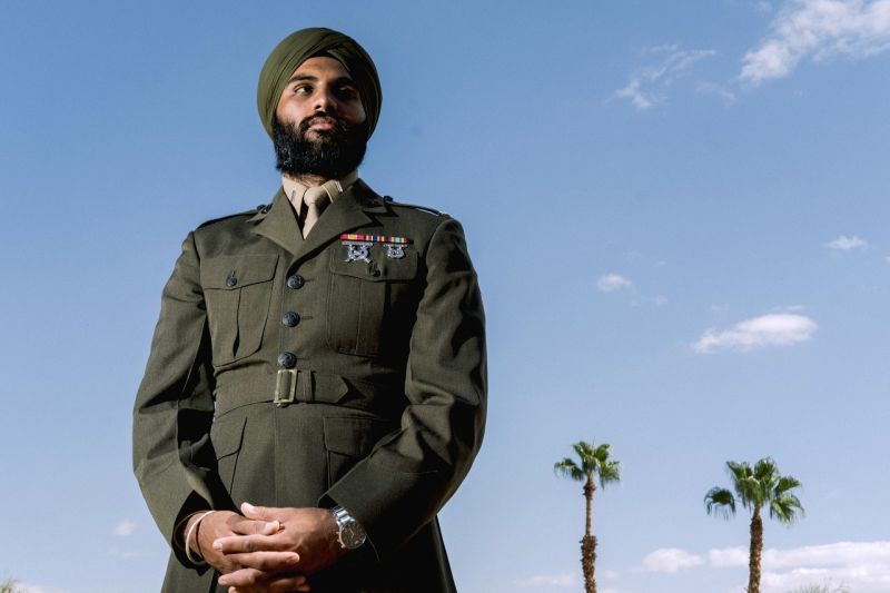 Sikhs sue Marine Corps for the right to wear turbans and beards during overseas deployment, boot camp