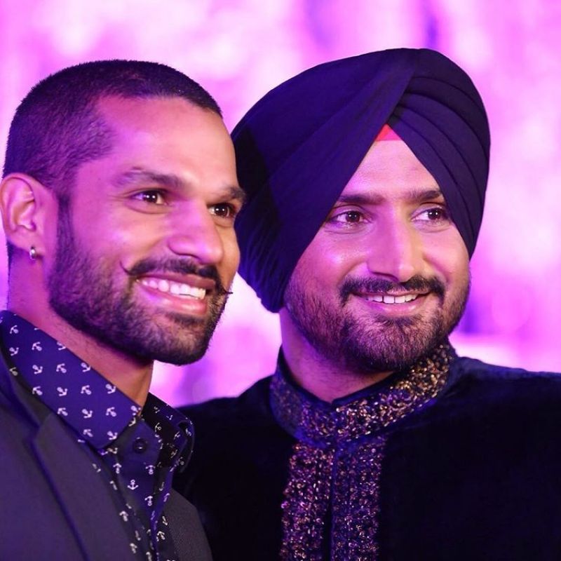 Shikhar Dhawan With Harbhajan Singh 