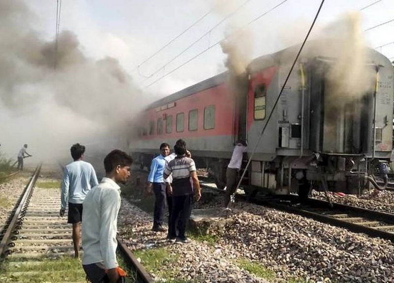 Two coaches of Telangana Express catches fire in Haryana