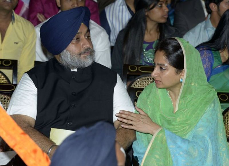 Harsimrat Kaur Badal and Sukhbir Singh Badal Harsimrat Kaur Badal and Sukhbir Singh Badal
