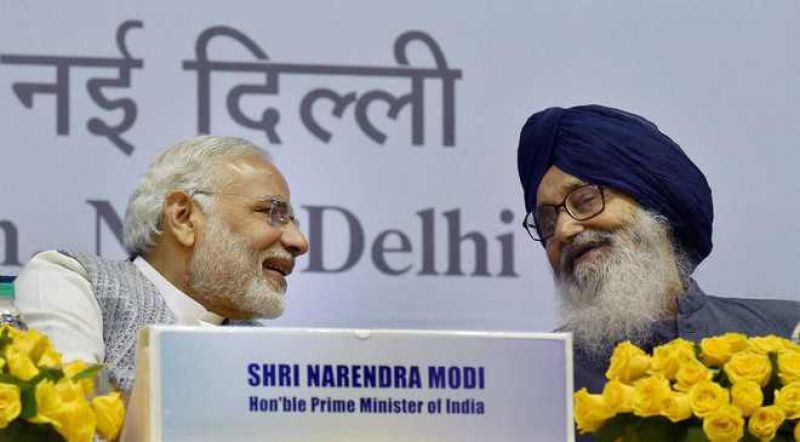 PM Modi, Parkash Singh Badal  PM Modi, Parkash Singh Badal