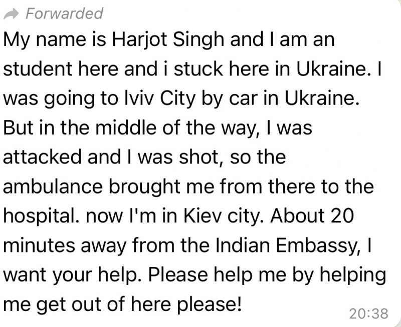 India's Harjot Singh shot in Ukraine