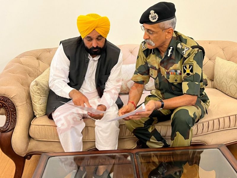  Punjab CM Bhagwant Mann asks BSF to enhance vigil at border for checking cross border smuggling of arms, drugs