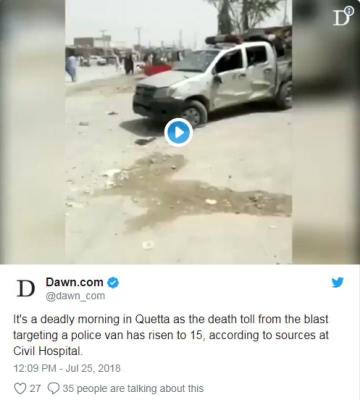 Pakistan, Quetta bomb blast