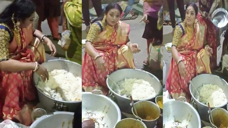 Woman Distributes Leftover Food From Brother's Wedding To The Needy