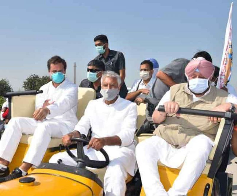 Rahul Gandhi tractor rally