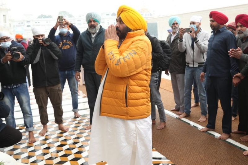 Bhagwant Mann at Darbar Sahib