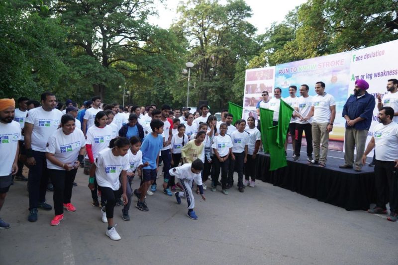Run for awareness at Sukhna Lake on  World Stroke Day