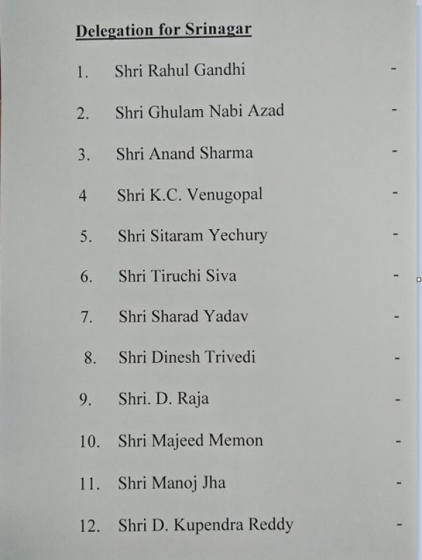 Delegation To Kashmir