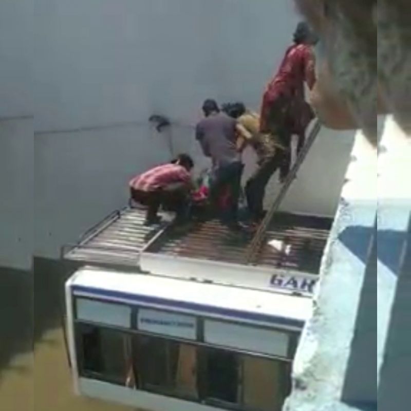 Bus full of passengers sinks in 10 feet deep water