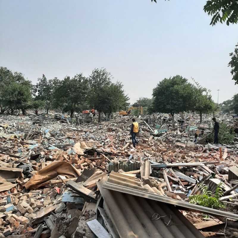 Demolition drive at Colony 4 Chandigarh  Demolition drive at Colony 4 Chandigarh