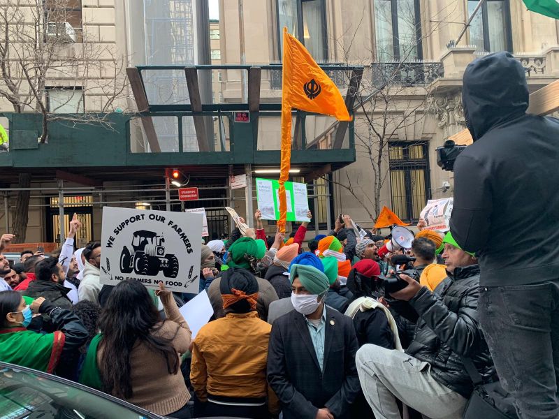 Protest against Farm Laws in front of Indian Consulate in New York