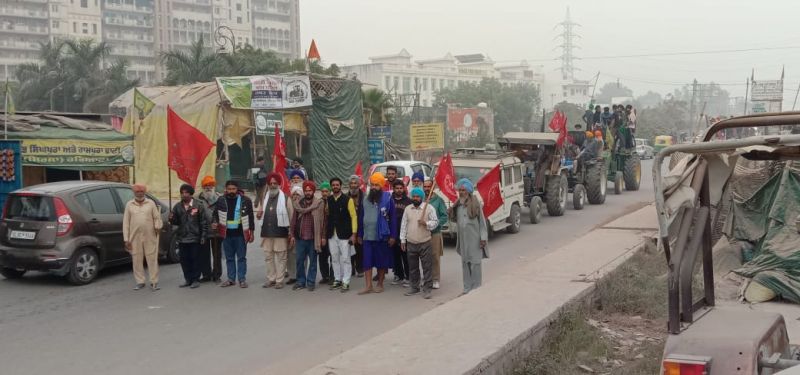 Tractor march by Kirti Kisan Union
