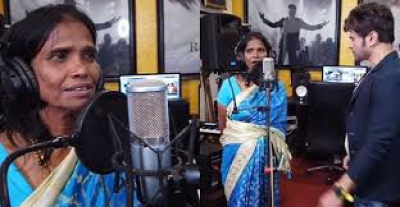 Ranu Mandal recording another song