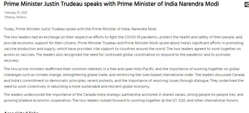 Justin Trudeau and PM Modi