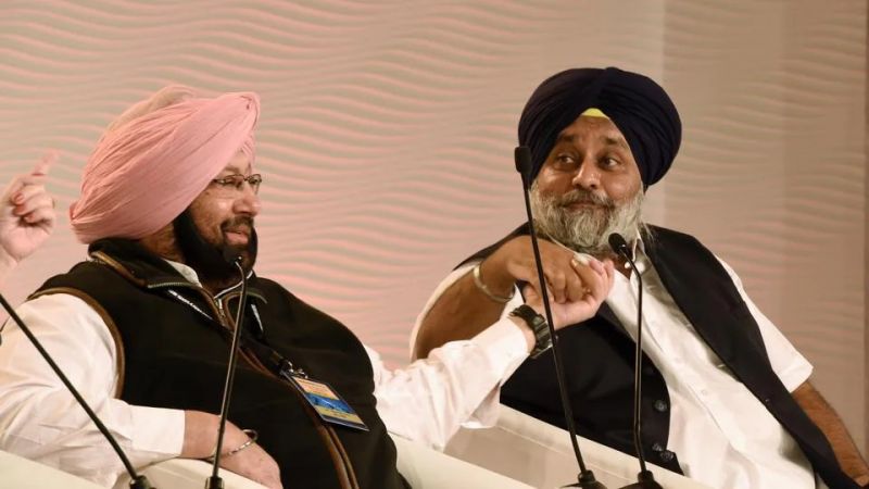 captain amarinder and sukhbir singh badal 