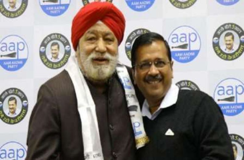 Harcharan Singh Balli with Kejriwal