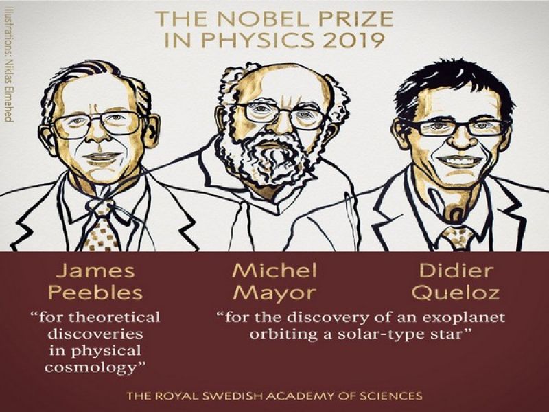 Nobel Prize in Physics awarded to James Peebles, Michel Mayor and Didier Queloz