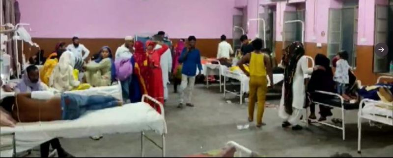 (100 people fell ill after eating at a wedding) 