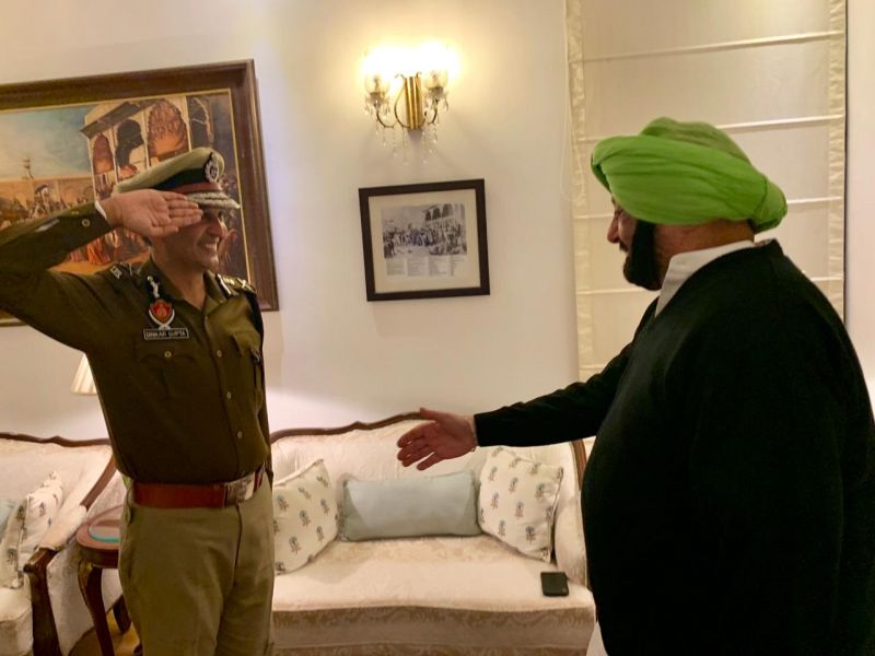 DGP Dinkar Gupta With CM Amarinder Singh