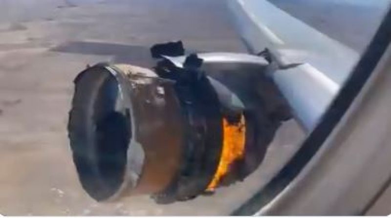 passenger plane catch fire