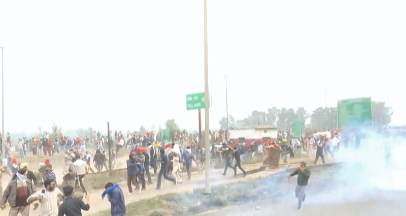 Tear gas fired again at Punjab-Haryana's Shambhu border on Farmers protest Day 2