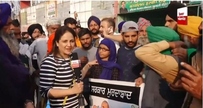 Gursimran Kaur at farmer protest 