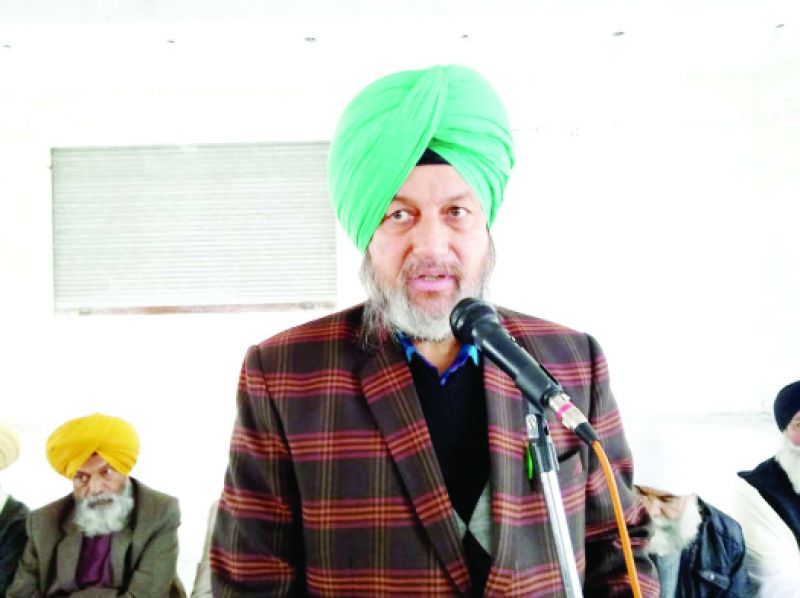 Leaders while addressing the meeting of Ucha Dar Babe Nanak Da