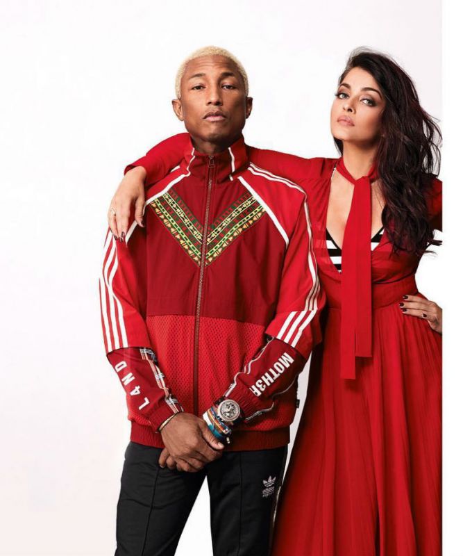 Aishwarya Rai with Pharrell Williams 