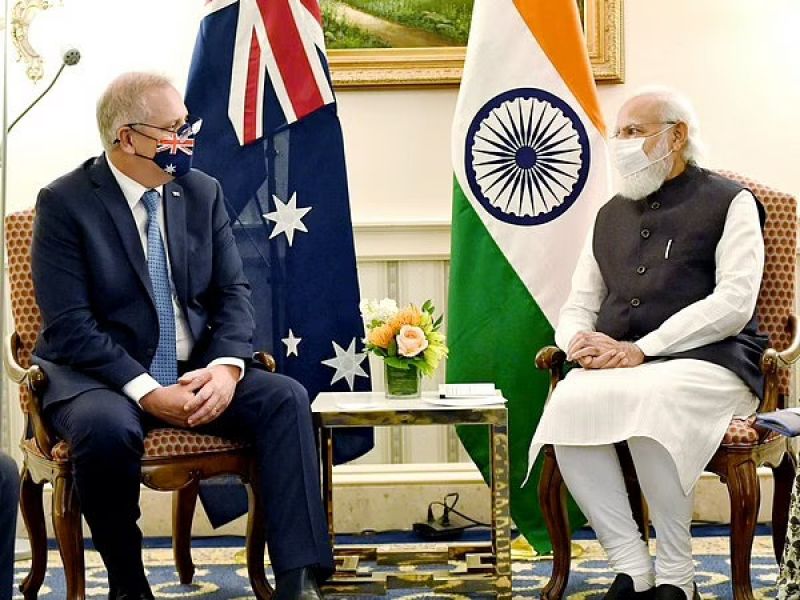 Aus PM Morrison and PM Modi Aus PM Morrison and PM Modi
