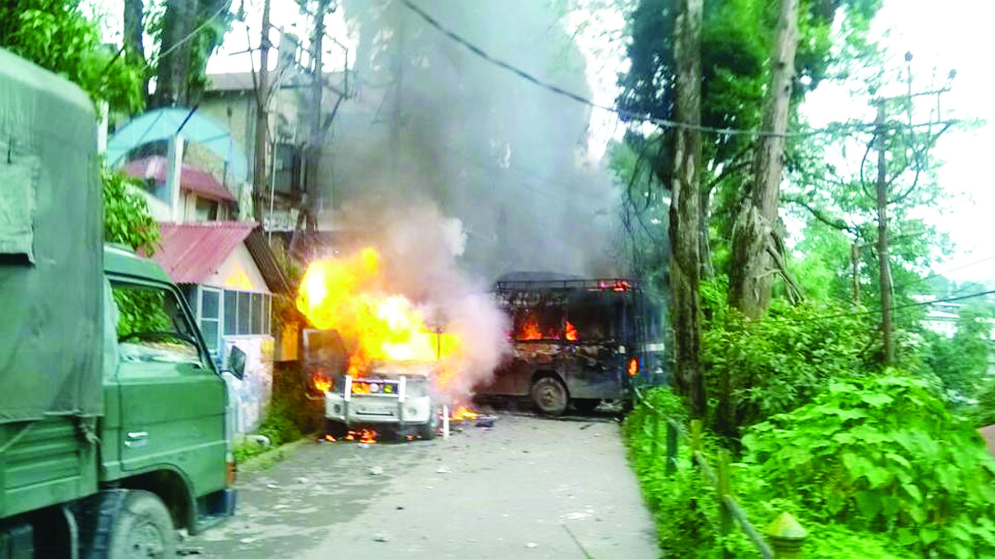 Vehicles blew