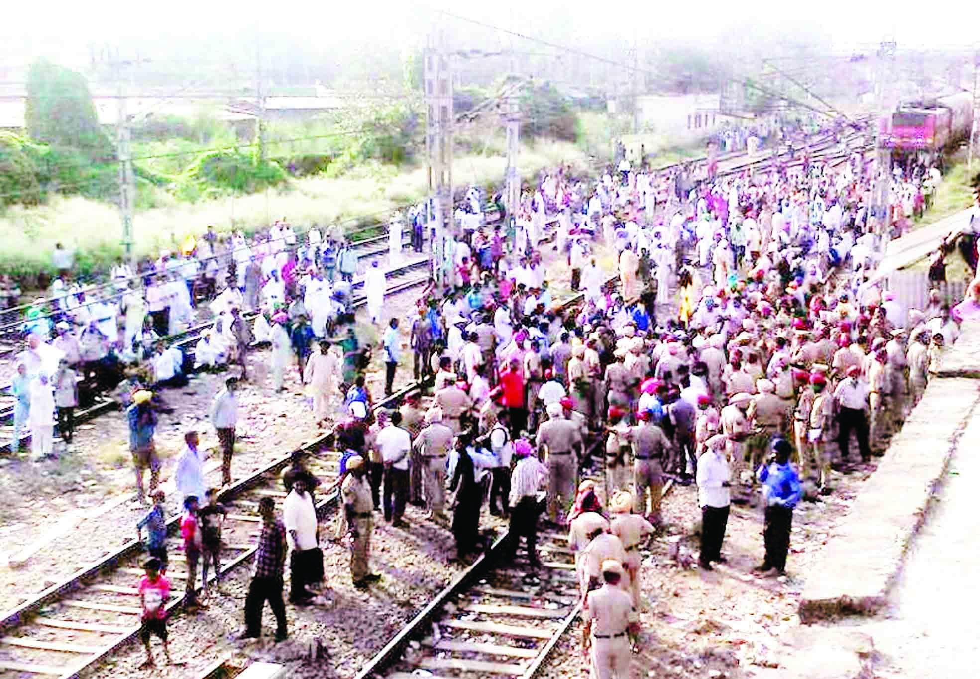 Railway track jammed